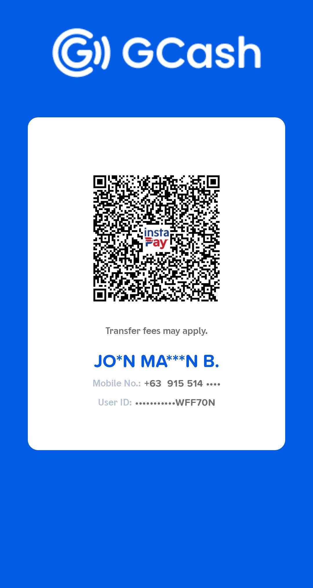 GCash QR code for payment